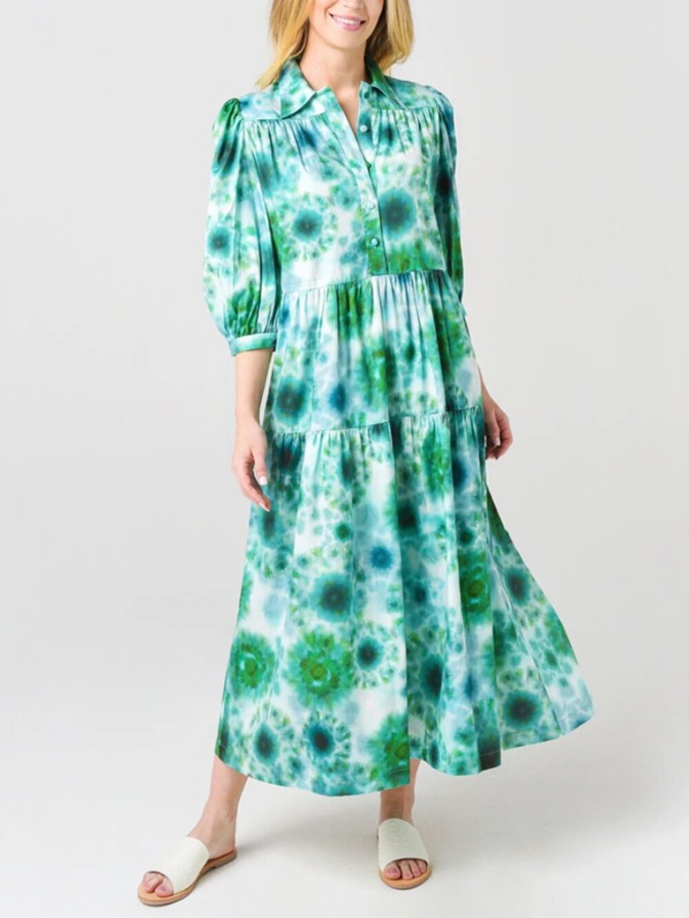 Hunter Bell Clayton Dress Green Tie Dye Size XS